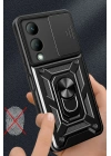 BFS Vivo Y17S Kılıf Pars Lens Yüzüklü Silikon - Yeşil