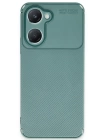 BFS  Vivo Y18 Kılıf Auto Focus Karbon Kapak - Koyu Yeşil