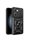 BFS Vivo Y18 Kılıf Pars Lens Yüzüklü Silikon - Siyah