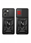BFS Vivo Y18 Kılıf Pars Lens Yüzüklü Silikon - Siyah