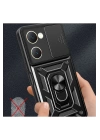 BFS Vivo Y18 Kılıf Pars Lens Yüzüklü Silikon - Siyah