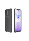 BFS  Vivo Y21S Kılıf Auto Focus Karbon Kapak - Siyah