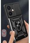 BFS  Vivo Y27 Kılıf Pars Lens Yüzüklü Silikon - Gümüş