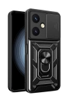 BFS  Vivo Y27 Kılıf Pars Lens Yüzüklü Silikon - Siyah