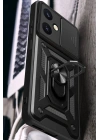 BFS Vivo Y27 Kılıf Pars Lens Yüzüklü Silikon - Siyah