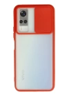 BFS  Vivo Y53S Kılıf Palm Buzlu Kamera Sürgülü Silikon - Kırmızı