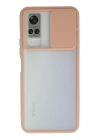 BFS  Vivo Y53S Kılıf Palm Buzlu Kamera Sürgülü Silikon - Pembe