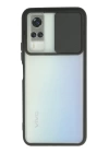 BFS  Vivo Y53S Kılıf Palm Buzlu Kamera Sürgülü Silikon - Siyah