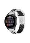 BFS  Watch 22mm Spor Delikli Kordon - Beyaz-Siyah
