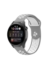 BFS  Watch 22mm Spor Delikli Kordon - Gri-Beyaz