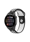BFS  Watch 22mm Spor Delikli Kordon - Siyah-Beyaz