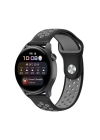BFS  Watch 22mm Spor Delikli Kordon - Siyah-Gri