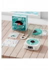BFS Waves Nostalji Plak Görünümlü Bluetooth Hoparlör 3d Ses Dalgası Retro Müzik Plak Mavi