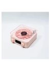BFS Waves Nostalji Plak Görünümlü Bluetooth Hoparlör 3d Ses Dalgası Retro Müzik Plak Pembe