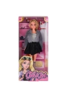 BFS   WG-115519-20 Kürk Ceketli Elbiseli Bebek 29 cm  -Vardem Oyuncak
