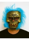 BFS Wild Skull - Bakır Kafatası Turkuaz Saçlı İskelet Maske