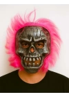 BFS  Wild Skull - Gümüş Kafatası Pembe Saçlı İskelet Maske