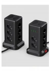 BFS Wp711 Akım Korumalı Priz Kablosuz Şarj İstasyonu 11x Soket 3x Usb 1xtype-c Kablolu Grup Priz