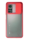 BFS  Xiaomi Mi 10T Kılıf Palm Buzlu Kamera Sürgülü Silikon - Kırmızı