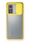 BFS  Xiaomi Mi 10T Kılıf Palm Buzlu Kamera Sürgülü Silikon - Sarı