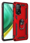 BFS  Xiaomi Mi 10T Pro Kılıf Sofya Yüzüklü Silikon Kapak - Kırmızı
