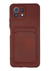 BFS  Xiaomi Mi 11 Kılıf Kelvin Kartvizitli Silikon - Bordo