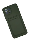 BFS  Xiaomi Mi 11 Kılıf Kelvin Kartvizitli Silikon - Koyu Yeşil