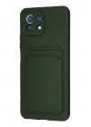 BFS  Xiaomi Mi 11 Kılıf Kelvin Kartvizitli Silikon - Koyu Yeşil