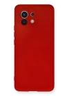 BFS  Xiaomi Mi 11 Kılıf Nano içi Kadife Silikon - Kırmızı