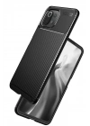 BFS  Xiaomi Mİ 11 Lite Kılıf Auto Focus Karbon Kapak - Kahverengi