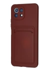 BFS  Xiaomi Mİ 11 Lite Kılıf Kelvin Kartvizitli Silikon - Bordo