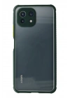 BFS  Xiaomi Mİ 11 Lite Kılıf Miami Şeffaf Silikon - Koyu Yeşil