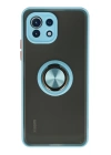 BFS  Xiaomi Mİ 11 Lite Kılıf Montreal Yüzüklü Silikon Kapak - Buz Mavi