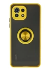 BFS  Xiaomi Mİ 11 Lite Kılıf Montreal Yüzüklü Silikon Kapak - Sarı