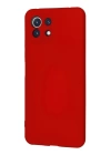 BFS  Xiaomi Mİ 11 Lite Kılıf Nano içi Kadife Silikon - Kırmızı