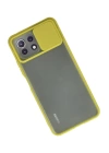 BFS  Xiaomi Mİ 11 Lite Kılıf Palm Buzlu Kamera Sürgülü Silikon - Sarı