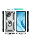 BFS  Xiaomi Mİ 11 Lite Kılıf Sofya Yüzüklü Silikon Kapak - Gümüş