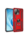 BFS  Xiaomi Mİ 11 Lite Kılıf Sofya Yüzüklü Silikon Kapak - Kırmızı
