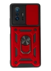 BFS  Xiaomi Mi 11T Pro Kılıf Pars Lens Yüzüklü Silikon - Kırmızı