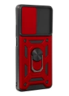 BFS  Xiaomi Mi 11T Pro Kılıf Pars Lens Yüzüklü Silikon - Kırmızı