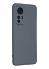 BFS  Xiaomi Mi 12 Kılıf Nano içi Kadife Silikon - Gri