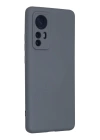 BFS  Xiaomi Mi 12 Kılıf Nano içi Kadife Silikon - Gri
