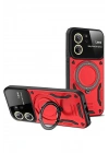 BFS Xiaomi Mi 13T Pro Kılıf Joy Lens Standlı Kapak - Kırmızı