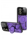BFS Xiaomi Mi 13T Pro Kılıf Joy Lens Standlı Kapak - Mor
