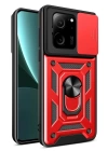 BFS  Xiaomi Mi 13T Pro Kılıf Pars Lens Yüzüklü Silikon - Kırmızı
