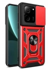 BFS Xiaomi Mi 13T Pro Kılıf Pars Lens Yüzüklü Silikon - Kırmızı