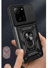 BFS Xiaomi Mi 13T Pro Kılıf Pars Lens Yüzüklü Silikon - Siyah