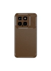 BFS  Xiaomi Mi 14T Kılıf Auto Focus Karbon Kapak - Kahverengi