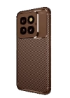 BFS Xiaomi Mi 14T Pro Kılıf Auto Focus Karbon Kapak - Kahverengi