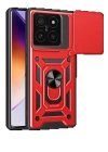 BFS  Xiaomi Mi 14T Pro Kılıf Pars Lens Yüzüklü Silikon - Kırmızı